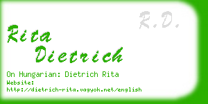 rita dietrich business card